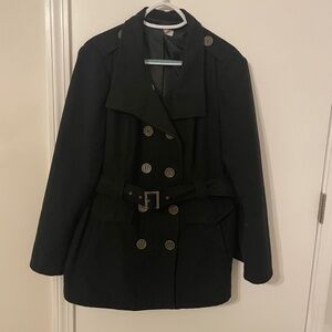 New York & Company Pea Coat Black Jacket